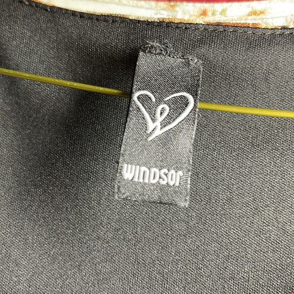 WINDSOR | Ruffled Romance Black and Gold Floral Skater Dress Size Small - Picture 10 of 11